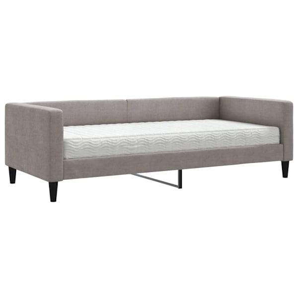 vidaXL Dagbädd med madrass taupe 90x200 cm tyg Taupe