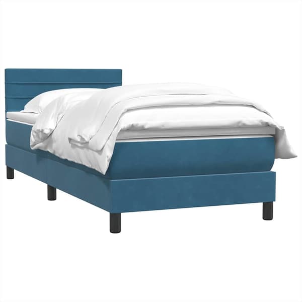 vidaXL Ramsäng med madrass mörkblå 80x210 cm sammet Blå