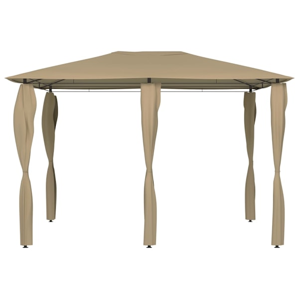 vidaXL Paviljong med stolpar 3x4x2,6 m taupe 160 g/m² Taupe