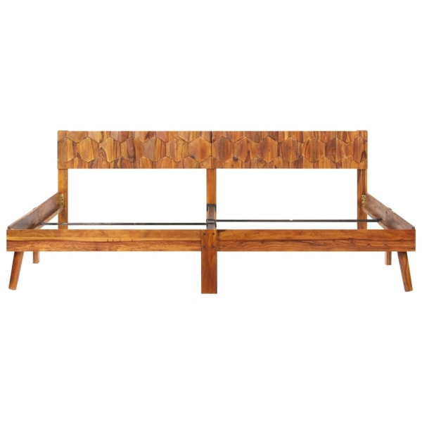 vidaXL Sängram massivt sheshamträ 200x200 cm Brun