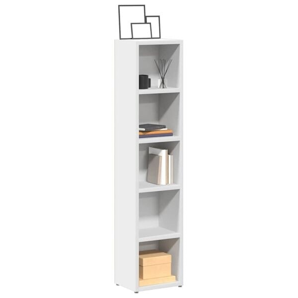 vidaXL CD-hyllor 2 st vit 21x16x93,5 cm konstruerat trä Vit