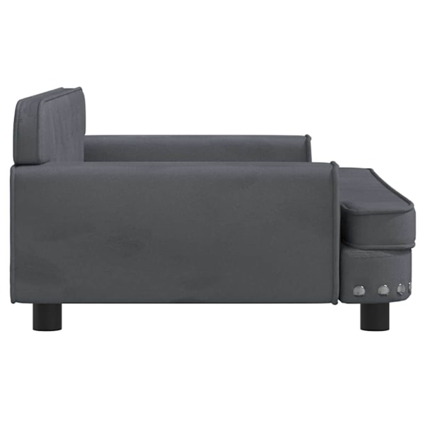 vidaXL Hundbädd mörkgrå 90x53x30 cm sammet Grå