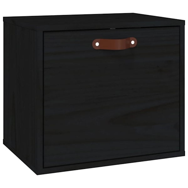 vidaXL Väggskåp svart40x30x35 cm massiv furu Svart
