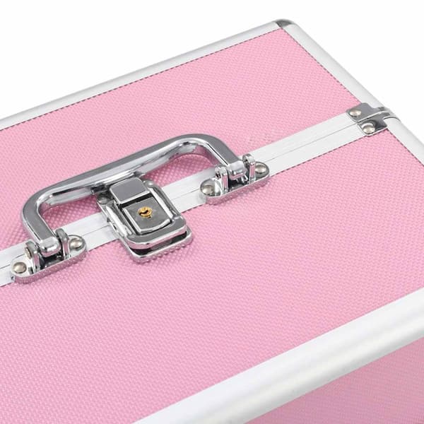 vidaXL Sminklåda 22x30x21 cm rosa aluminium Rosa