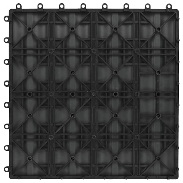 vidaXL Trall 11 st djupt mönster WPC 30x30 cm 1 kvm grå grå