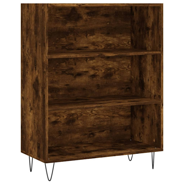 vidaXL Högskåp rökfärgad ek 69,5x34x180 cm konstruerat trä Brun