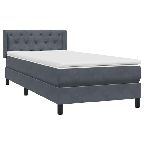 vidaXL Ramsäng med madrass mörkgrå 80x210 cm sammet Grå
