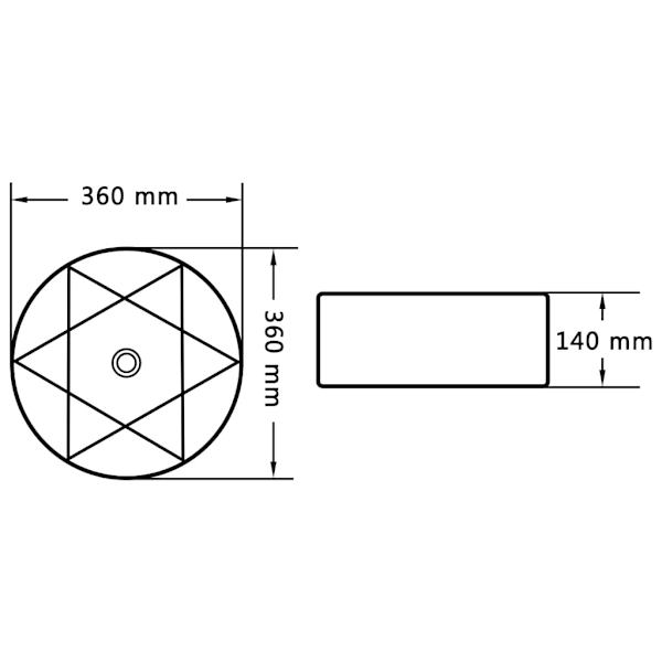vidaXL Handfat 36x14 cm keramik vit Vit