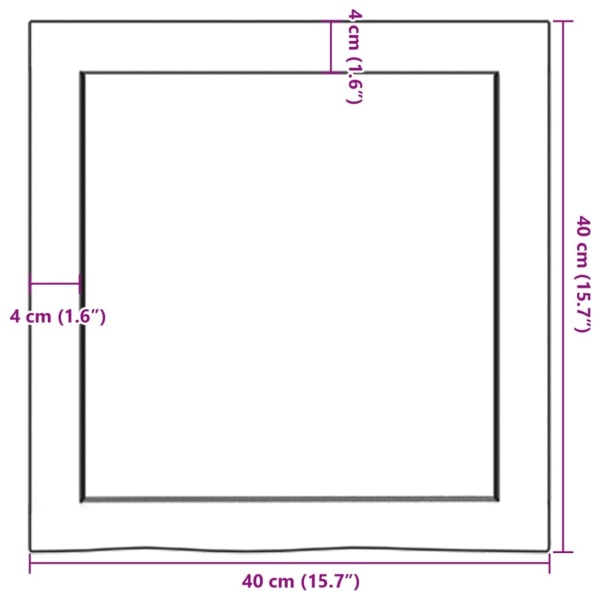 vidaXL Vägghylla mörkbrun 40x40x(2-4) cm behandlad massiv ek Brun