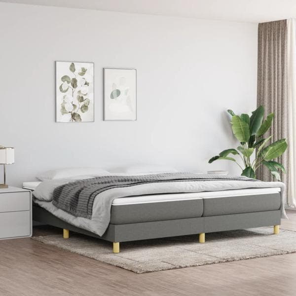 vidaXL Ramsäng mörkgrå 200x200 cm tyg Grå