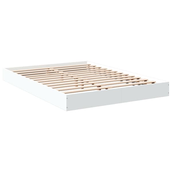 vidaXL Sängram vit 135x190 cm konstruerat trä Vit