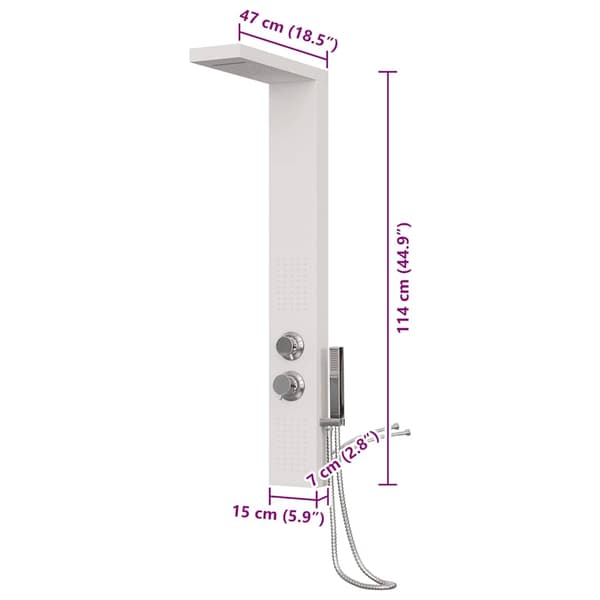 vidaXL Duschpanelsystem aluminium vit Vit