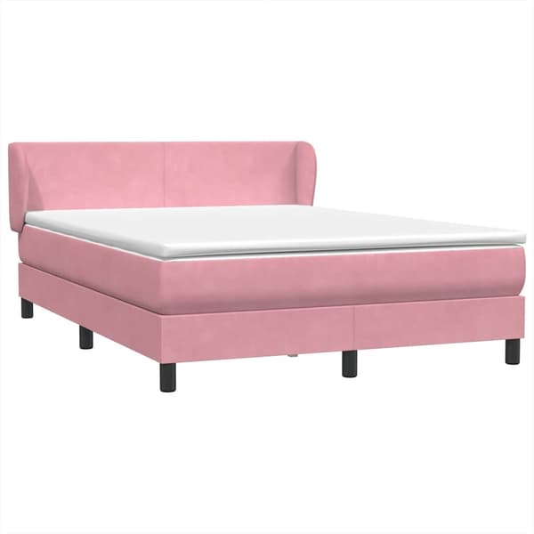 vidaXL Ramsäng med madrass rosa 140x220 cm sammet Rosa