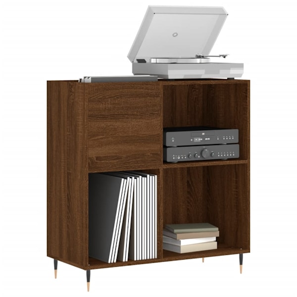 vidaXL Stereobänk brun ek 84,5x38x89 cm konstruerat trä Brun