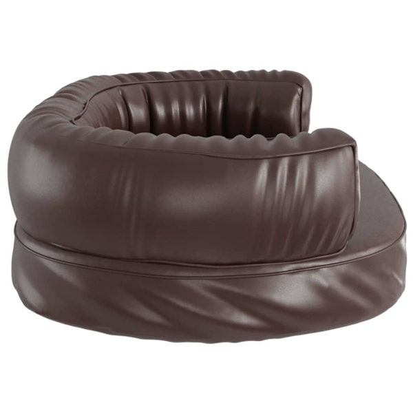 vidaXL Ergonomisk hundbädd brun 60x42 cm konstläder Brun