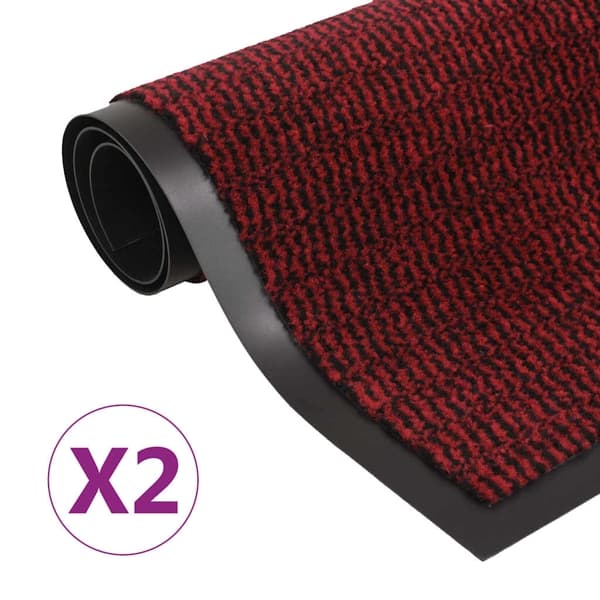 vidaXL Dörrmattor 2 st rektangulär tuftad 120x180 cm röd Röd