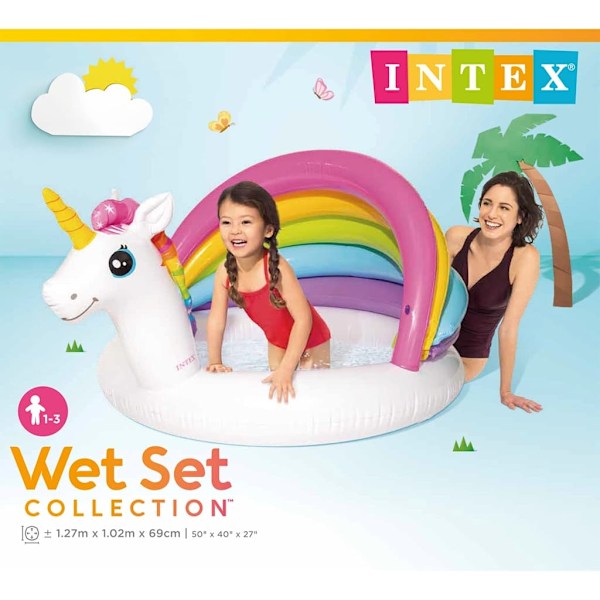 INTEX Babypool enhörning 127x102x69 cm Flerfärgsdesign