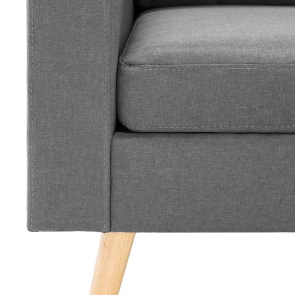 vidaXL Soffgrupp 2 delar tyg ljusgrå grå