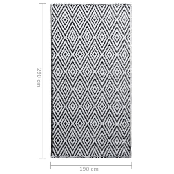 vidaXL Utomhusmatta ARAKIL vit och svart 190x290 cm PP Vit