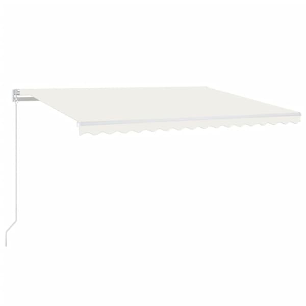vidaXL Automatisk markis med vindsensor & LED 450x300 cm gräddvit Creme