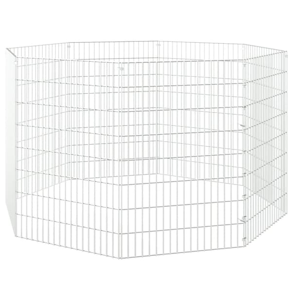 vidaXL Husdjursbur 8-panel 54x80 cm galvaniserat järn Silver