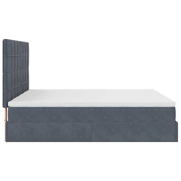 vidaXL Ottoman sängram med madrasser mörkgrå 180x200 cm sammet Grå