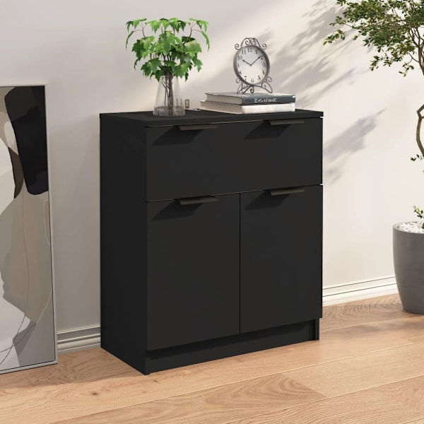 vidaXL Skänk svart 60x30x70 cm konstruerat trä Svart