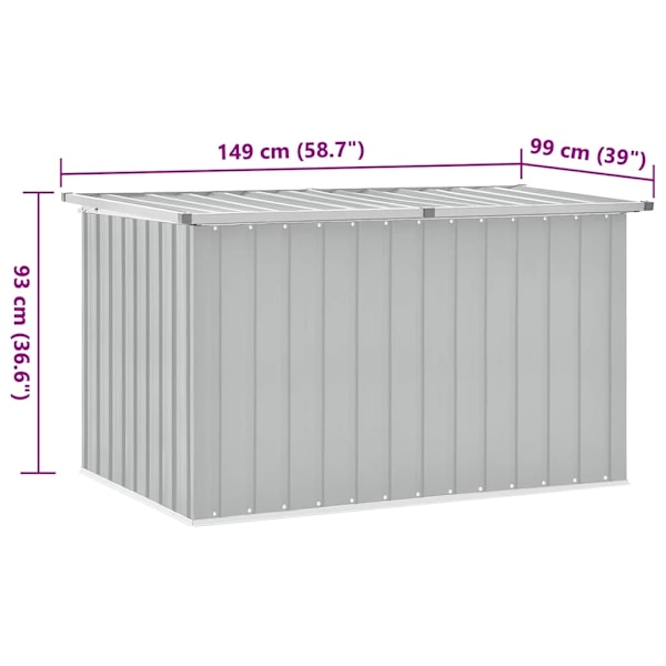 vidaXL Dynbox grå 149x99x93 cm grå