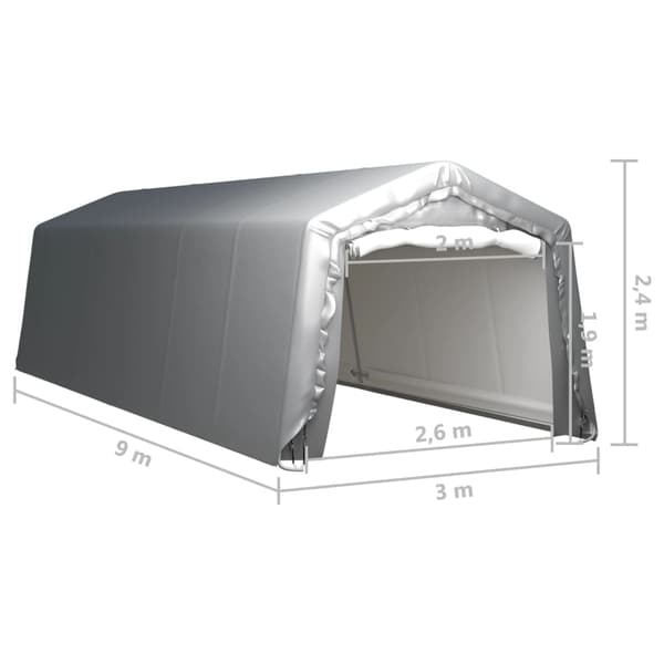 vidaXL Förvaringstält 300x900 cm stål grå grå