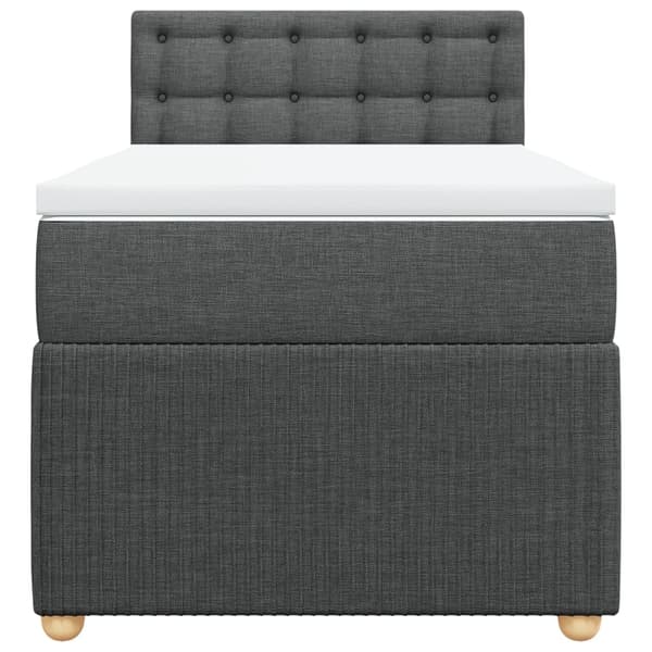 vidaXL Ramsäng med madrass mörkgrå 90x200 cm tyg Grå
