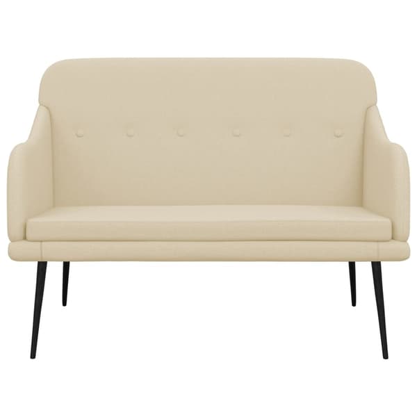 vidaXL Bänk gräddvit 110x76x80 cm tyg Kräm
