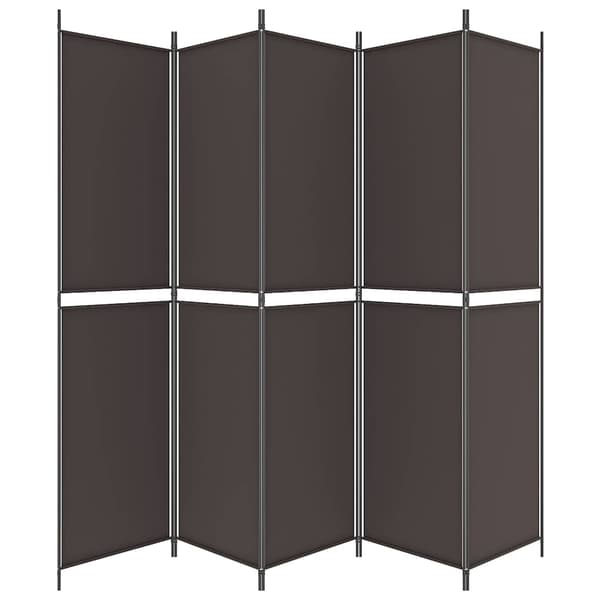 vidaXL Rumsavdelare 5 paneler brun 250x220 cm tyg Brun