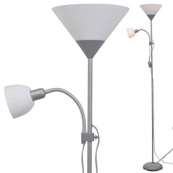vidaXL Golvlampa Grå grå