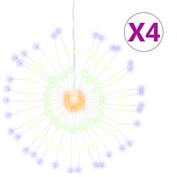 vidaXL Julbelysning 4 st 140 LED flerfärgad 17 cm Multicolour