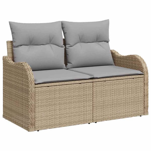 vidaXL Trädgårdsoffset 7 st Beige och Grå konstrotting Beige