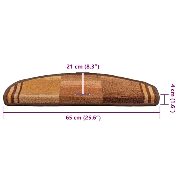 vidaXL Trappstegsmattor självhäftande 5 st 65x21x4 cm brun Brun