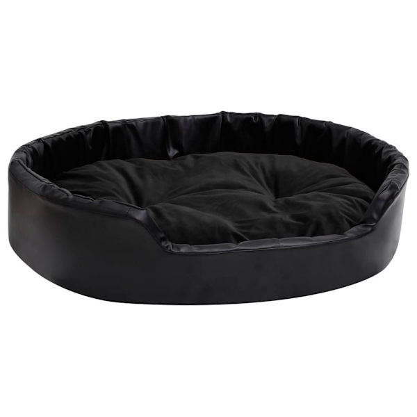 vidaXL Hundbädd svart 90x79x20 cm plysch och konstläder Svart