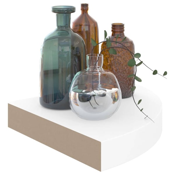 vidaXL Svävande hörnhyllor 2 st vit högglans 25x25x3,8 cm MDF Vit