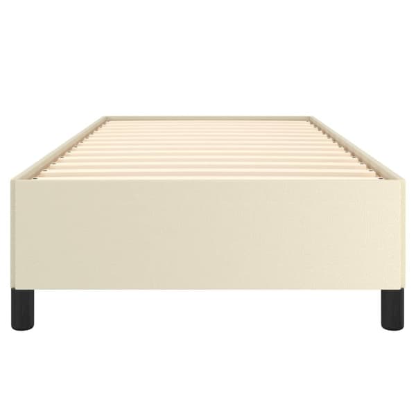 vidaXL Sängram gräddvit 100x200 cm konstläder Kräm
