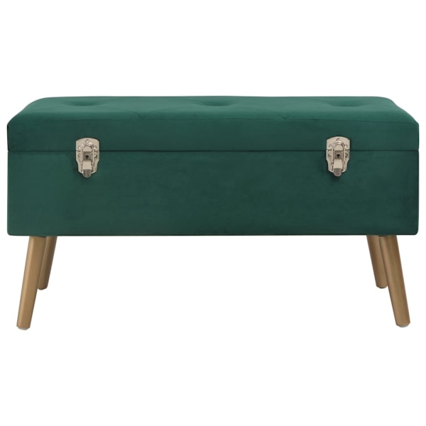 vidaXL Bänk med förvaringsutrymme 80 cm grön sammet Grön