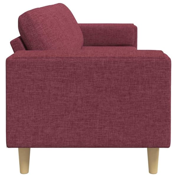 vidaXL Vardagsrumsoffa Vinröd 250 x 77 x 76 cm Polyester Röd