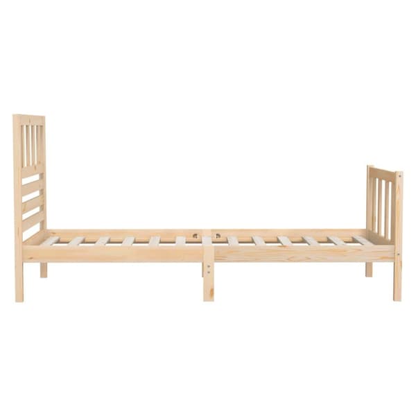 vidaXL Sängram massivt trä 75x190 cm Brun