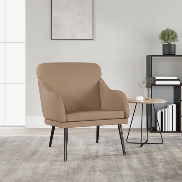 vidaXL Fåtölj cappuccino 63x76x80 cm konstläder Brun