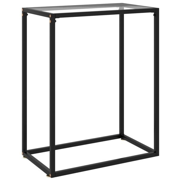 vidaXL Avlastningsbord transparent 60x35x75 cm härdat glas Transparent