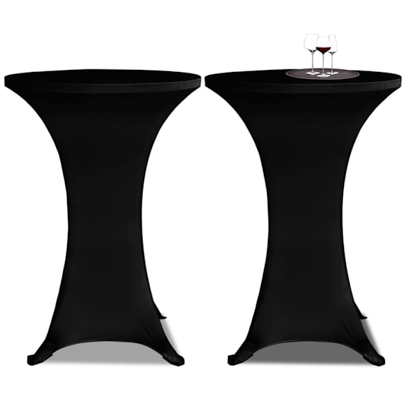 vidaXL Överdrag till ståbord Ø80 cm svart stretch 4 st Svart