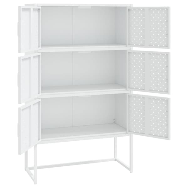 vidaXL Högskåp vit 80x35x135 cm stål Vit