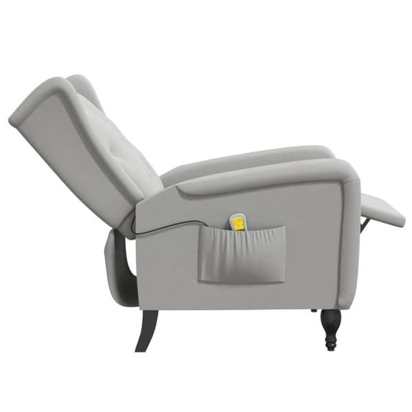 vidaXL Massagefåtölj ljusgrön sammet grå