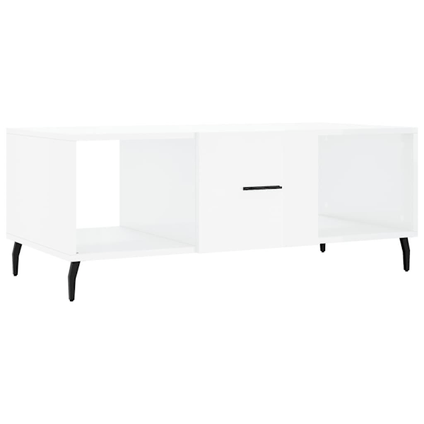 vidaXL Soffbord vit högglans 102x50x40 cm konstruerat trä Vit