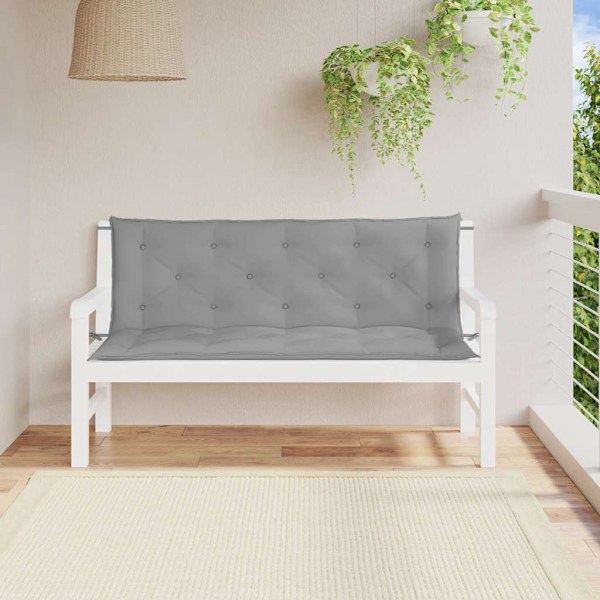 vidaXL Bänkdyna för trädgården grå 150x(50+50)x7 cm oxfordtyg grå