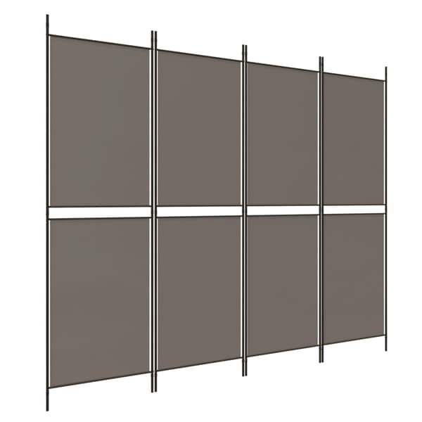 vidaXL Rumsavdelare 4 paneler antracit 200x220 cm tyg Antracit